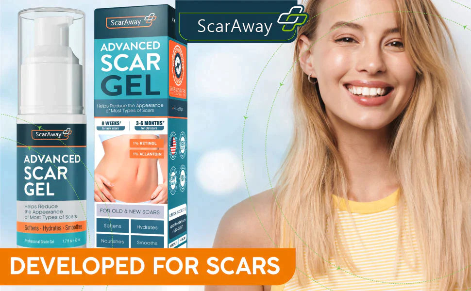 Thiccfitts™ ScarAway®100% Advanced Scar Gel—C-Section, Tummy Tuck,  Old Scars, Keloids, Stretch Marks, Burn Scars