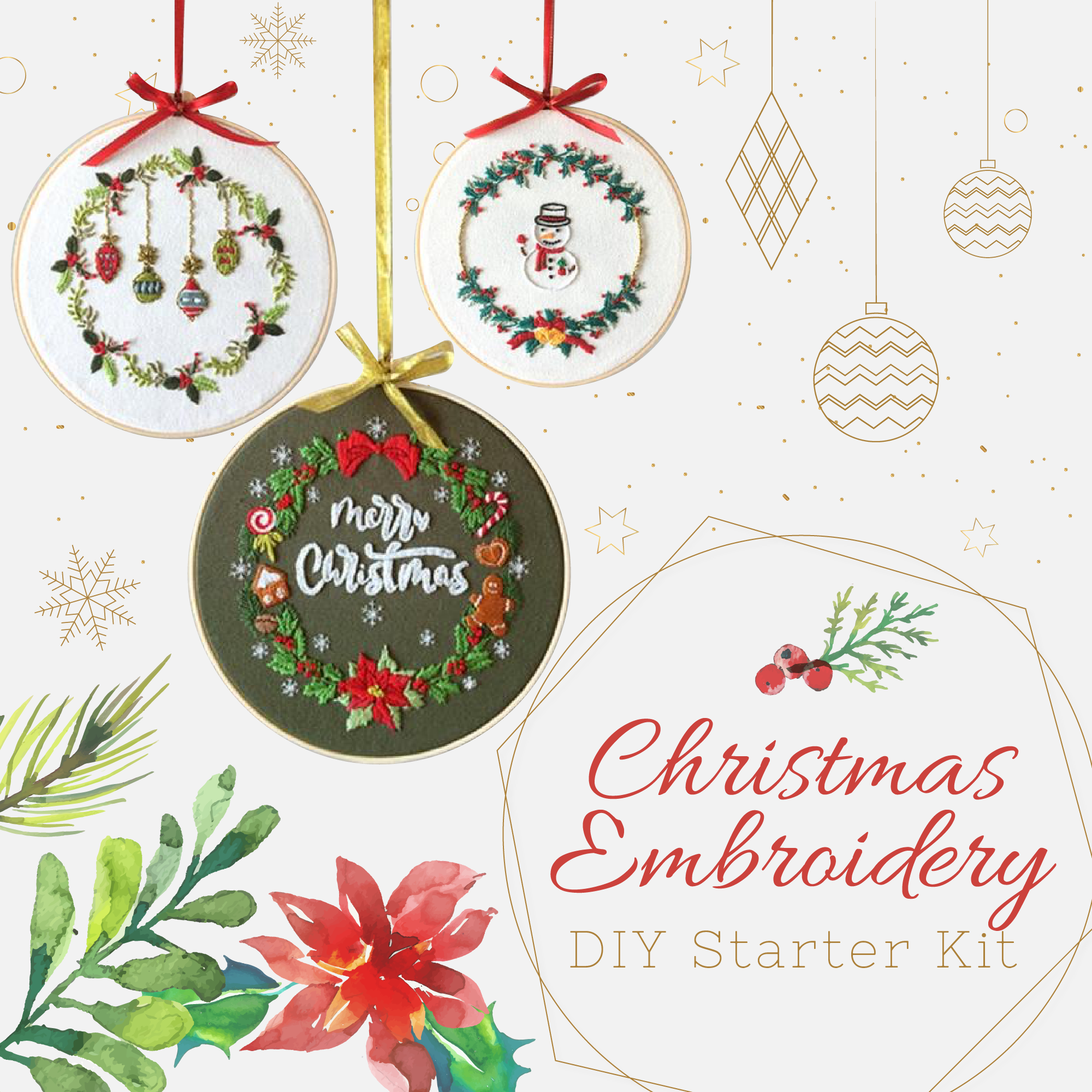 Christmas Embroidery DIY Starter Kit